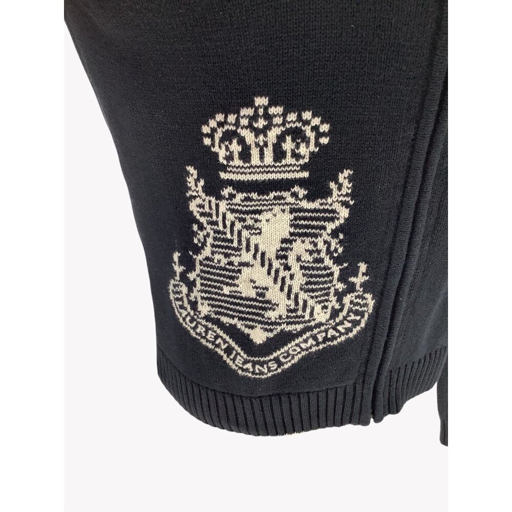 Vintage Lauren Jeans Company by Ralph Lauren zip-up hoodie With Crest Womens L - Picture 2 of 8